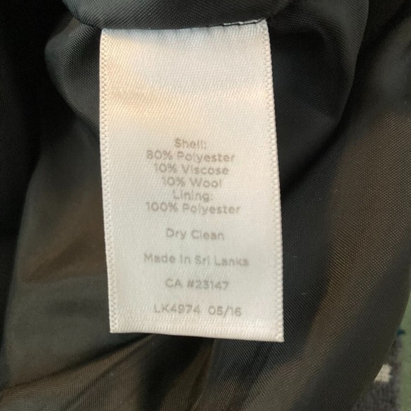 Talbots Skirt Womens Sz 8 Gray Blue Geometric Wool Pencil Lined Back Zip - Picture 7 of 10